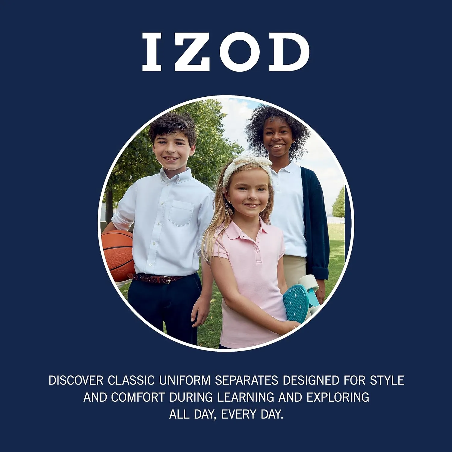 IZOD Men's Young Uniform Jogger Pants, Elastic Waistband with Drawstring Closure, Stretch Twill Fabric