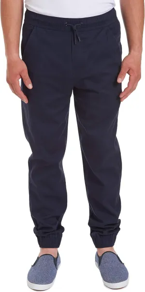 IZOD Men's Young Uniform Jogger Pants, Elastic Waistband with Drawstring Closure, Stretch Twill Fabric