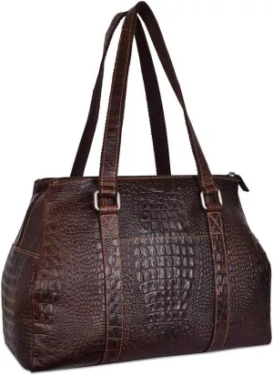 Jack Georges Hornback Croco Satchel Handbag #HB815