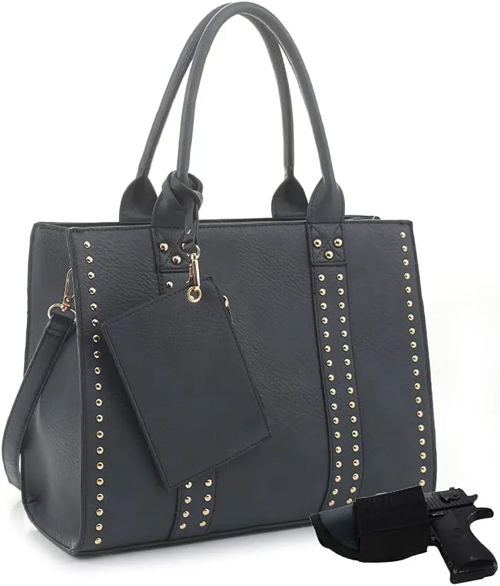 JESSIE & JAMES Concealed Carry Satchel Purse, Top Handle CCW Handbag with Shoulder Strap