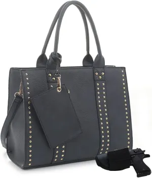 JESSIE & JAMES Concealed Carry Satchel Purse, Top Handle CCW Handbag with Shoulder Strap