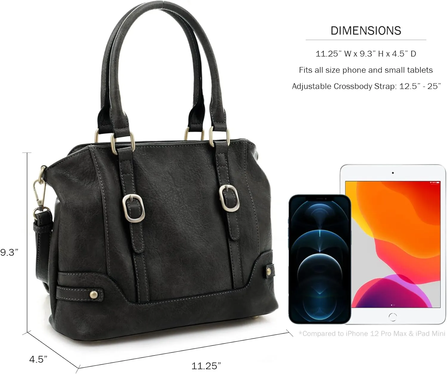 JESSIE & JAMES Elena Concealed Carry Satchel Purse Top Handle Shoulder Tote Bags For Women with Lock and Key