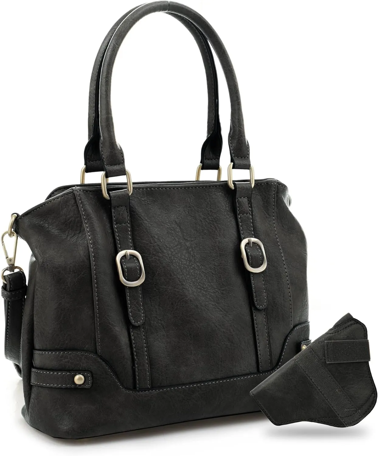 JESSIE & JAMES Elena Concealed Carry Satchel Purse Top Handle Shoulder Tote Bags For Women with Lock and Key