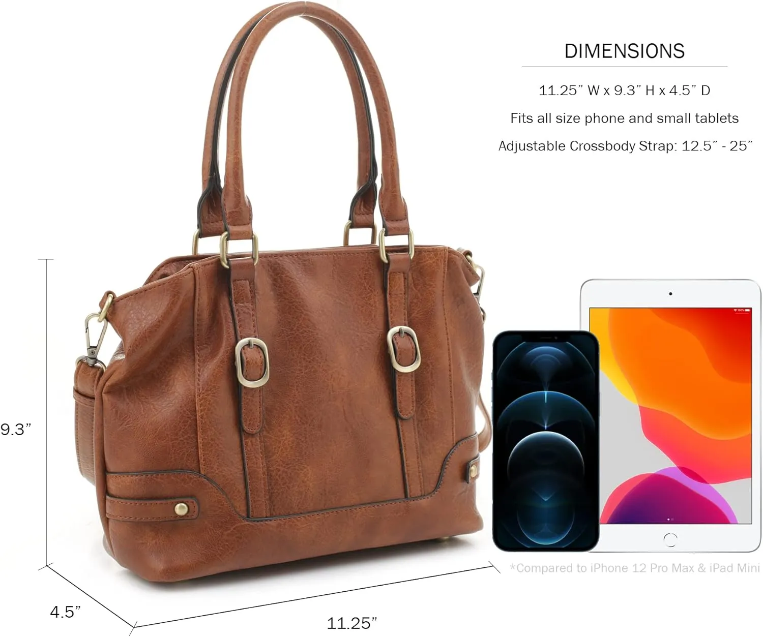 JESSIE & JAMES Elena Concealed Carry Satchel Purse Top Handle Shoulder Tote Bags For Women with Lock and Key