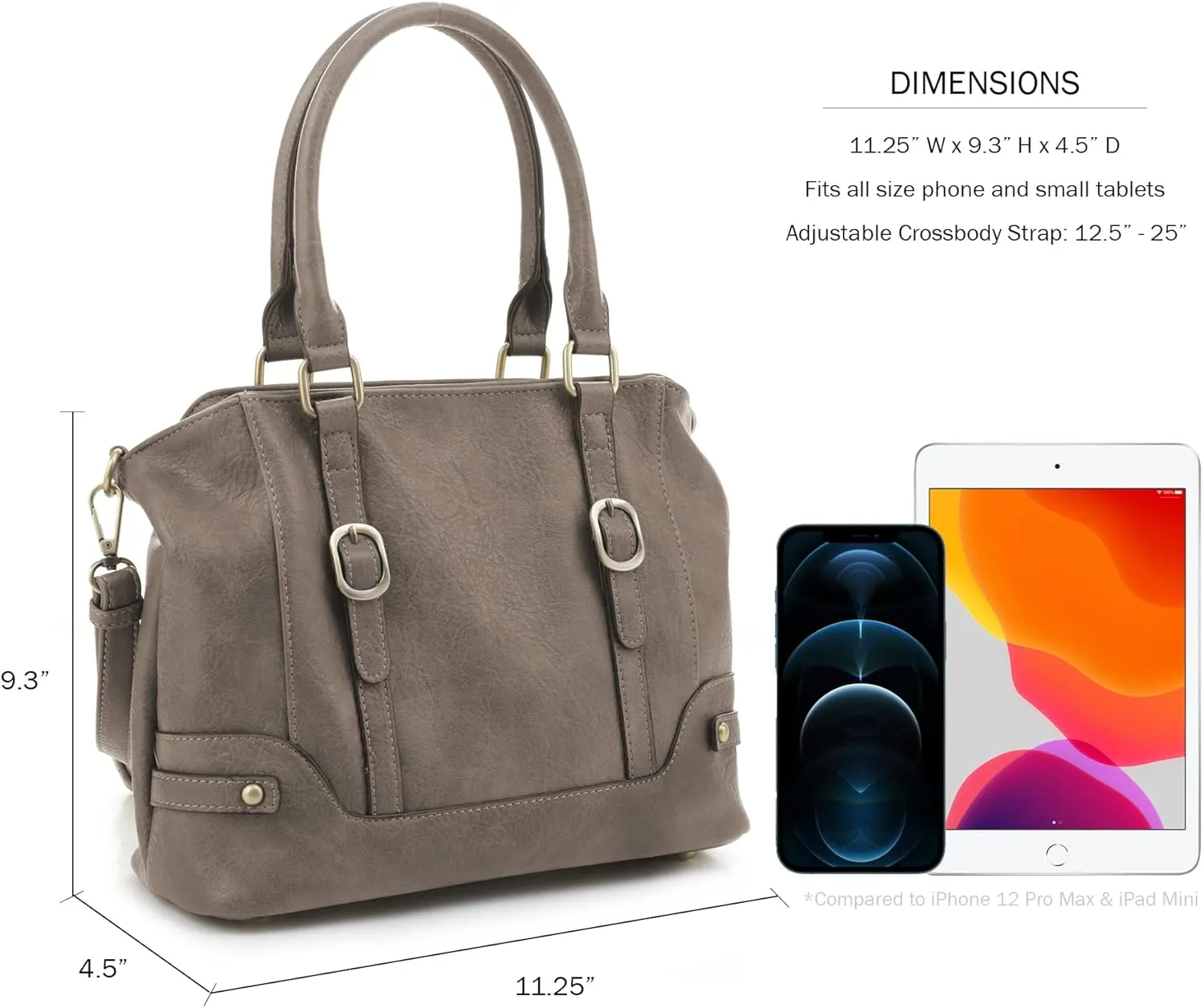 JESSIE & JAMES Elena Concealed Carry Satchel Purse Top Handle Shoulder Tote Bags For Women with Lock and Key