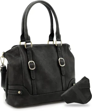 JESSIE & JAMES Elena Concealed Carry Satchel Purse Top Handle Shoulder Tote Bags For Women with Lock and Key