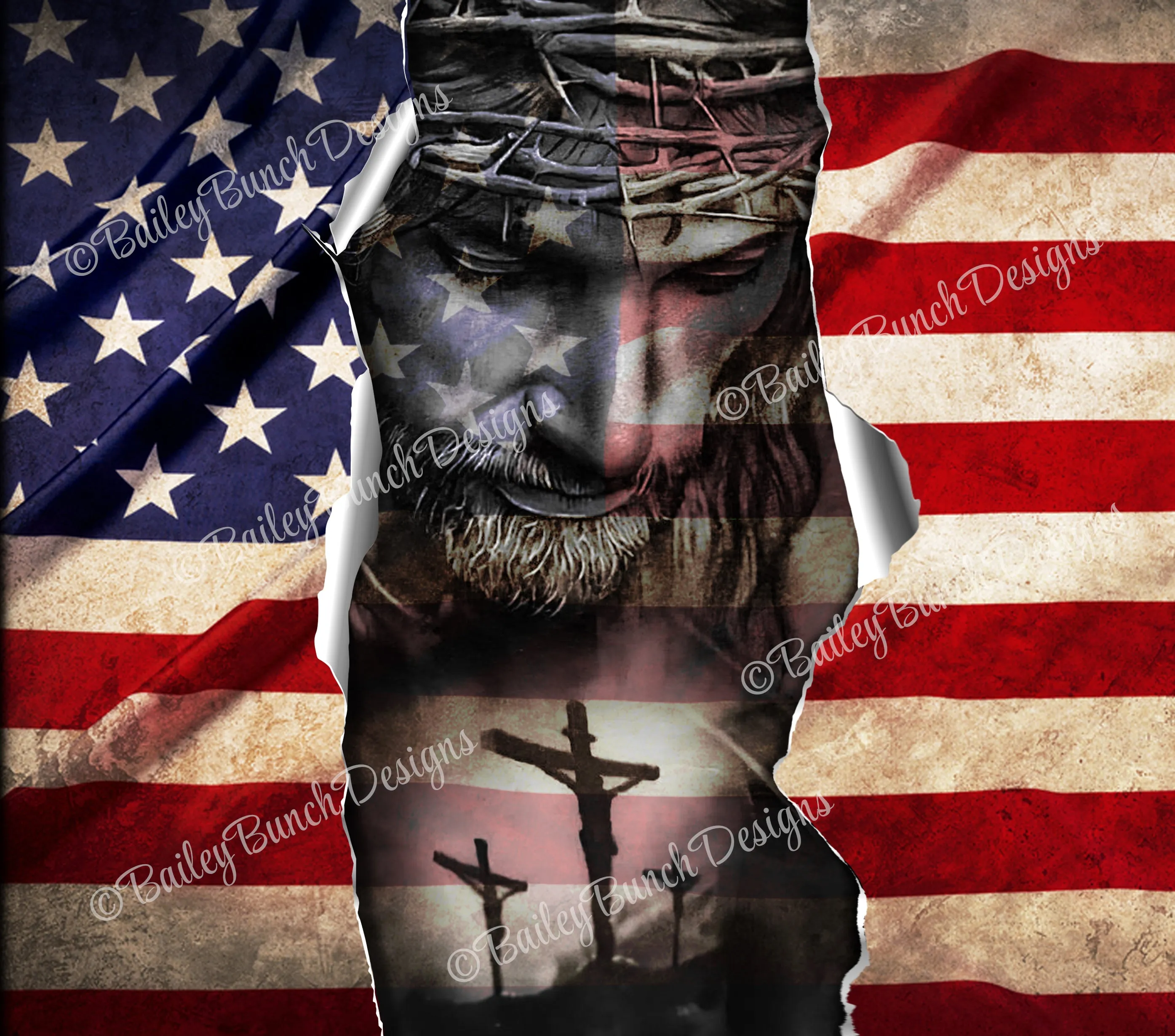 Jesus Flag Cross Shimmer Glitter Tumbler TUMBJESUSFLAG0520