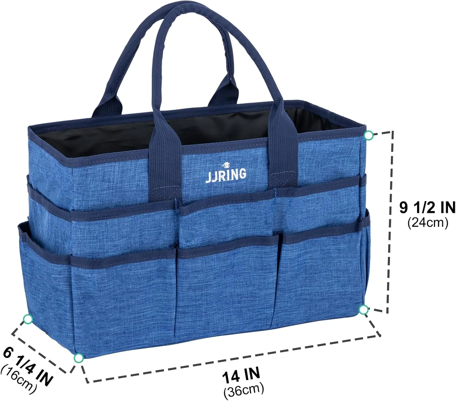 JJRING Craft Tote Bag Organizer for Art Storage, Art Tote Organization with Multiple Pockets, Art Sewing Supply Bag for Scrapbooking, Medical, and Office Supplies Storage (Blue)