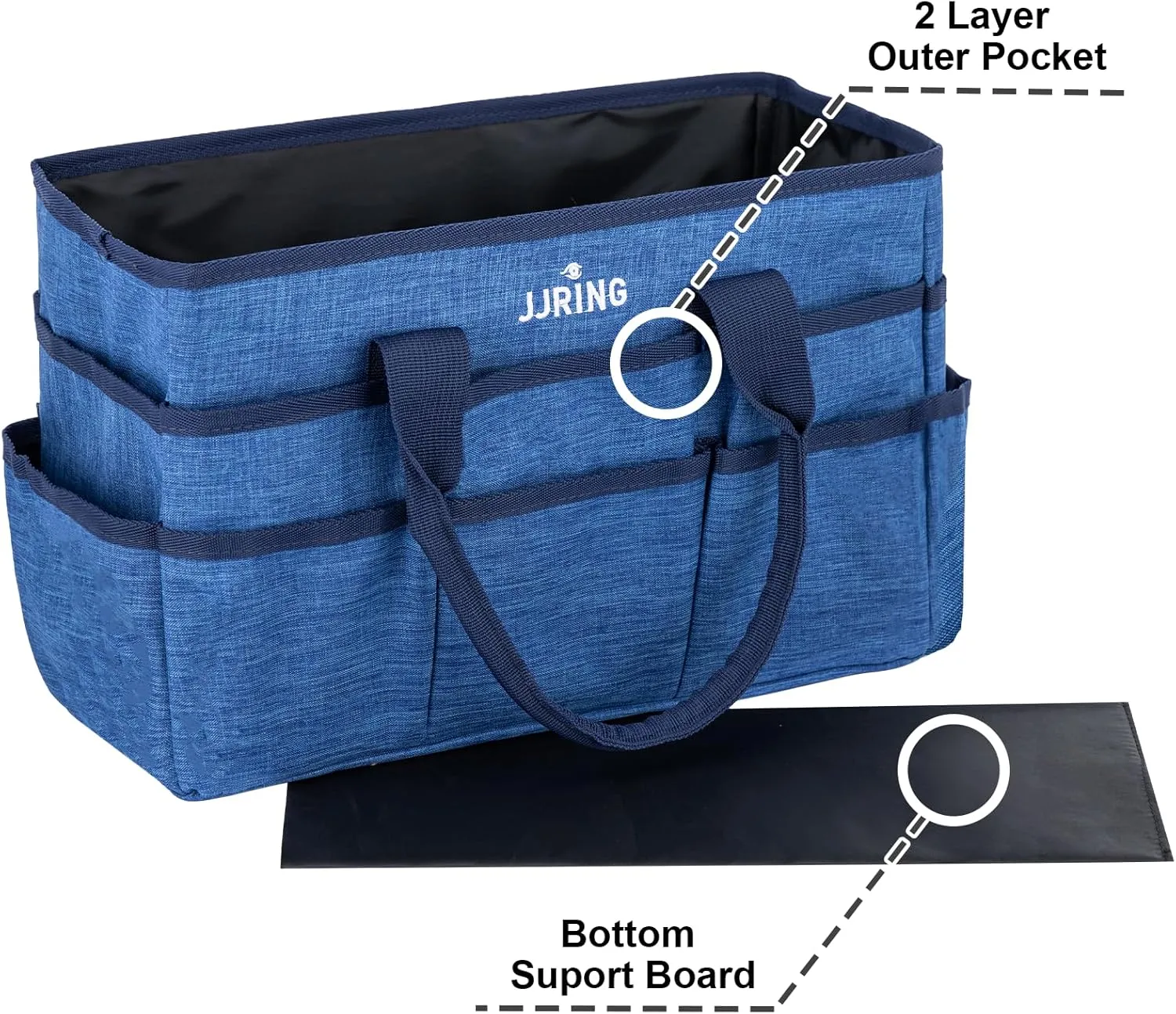 JJRING Craft Tote Bag Organizer for Art Storage, Art Tote Organization with Multiple Pockets, Art Sewing Supply Bag for Scrapbooking, Medical, and Office Supplies Storage (Blue)