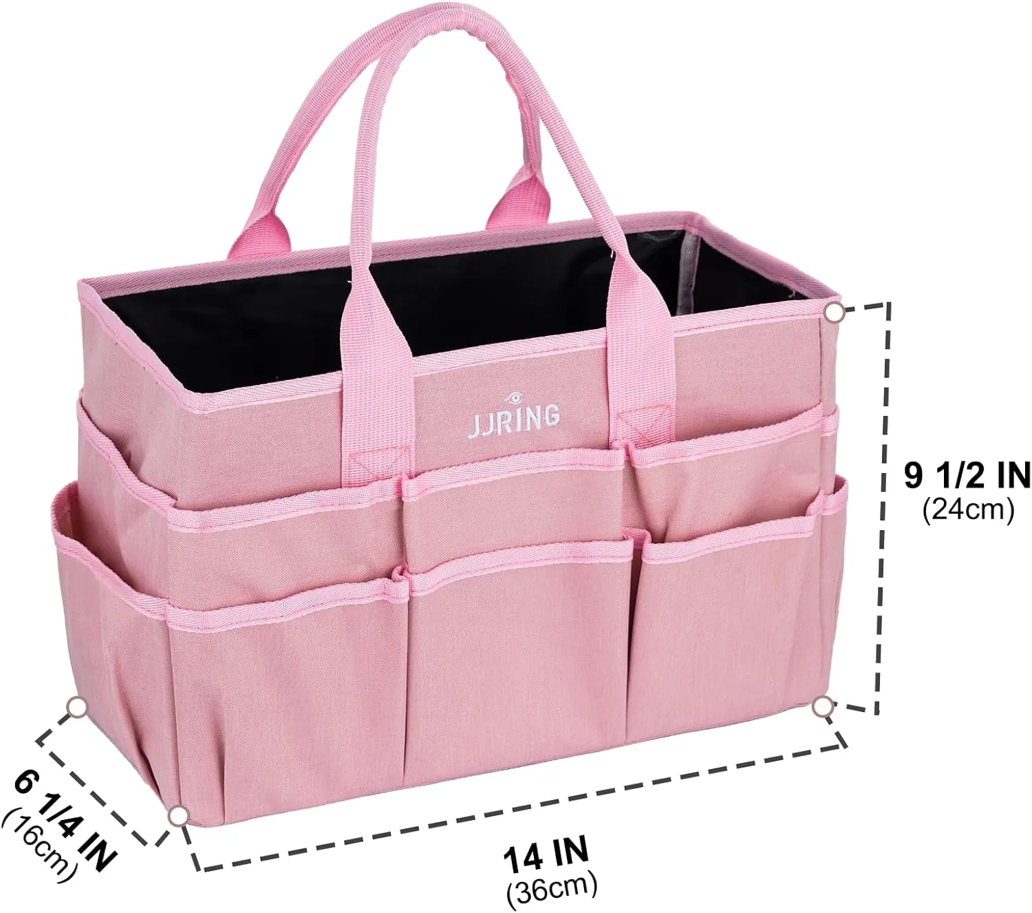 JJRING Craft Tote Bag Organizer for Art Storage, Art Tote Organization with Multiple Pockets, Art Sewing Supply Bag for Scrapbooking, Medical, and Office Supplies Storage (Pink)