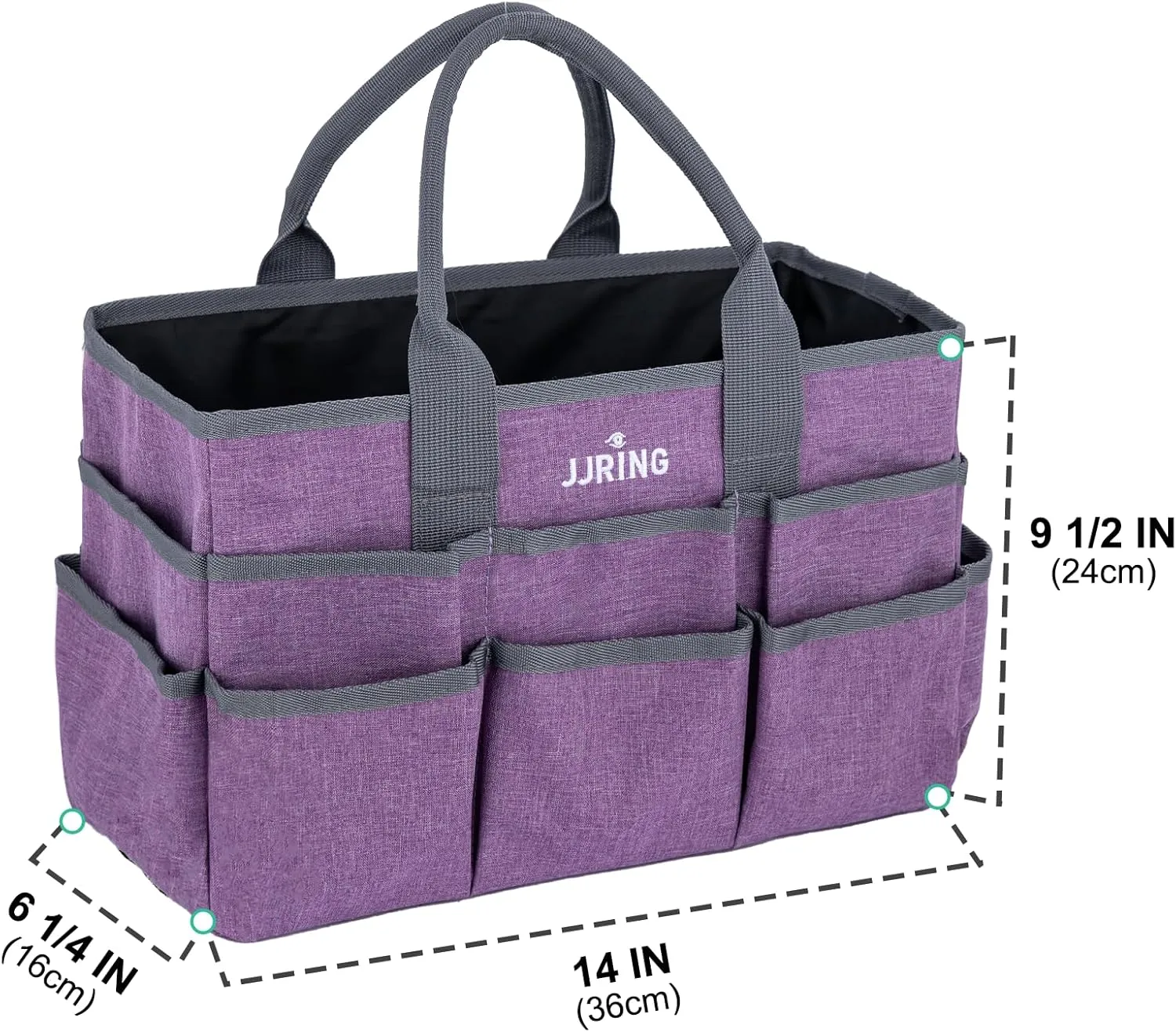 JJRING Craft Tote Bag Organizer for Art Storage, Art Tote Organization with Multiple Pockets, Art Sewing Supply Bag for Scrapbooking, Medical, and Office Supplies Storage (Purple)