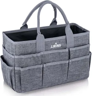 JJRING Craft Tote Bag Organizer for Art Storage, Grey Art Tote Organization with Multiple Pockets, Art Sewing Supply Bag for Scrapbooking, Medical, and Office Supplies Storage