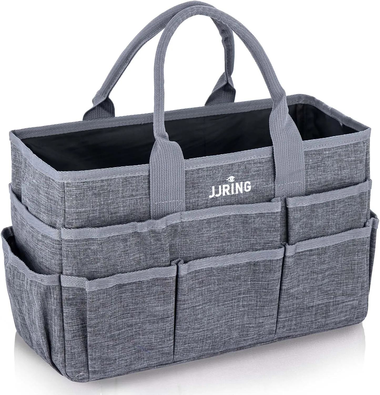 JJRING Craft Tote Bag Organizer for Art Storage, Grey Art Tote Organization with Multiple Pockets, Art Sewing Supply Bag for Scrapbooking, Medical, and Office Supplies Storage