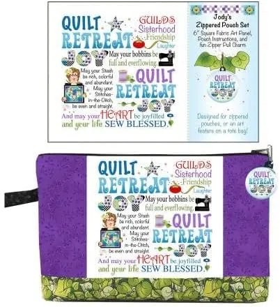 Jody Houghton Designs Zipper Pouch Set Quilt Retreat Joy Bags, Totes, Purses, & Accessories, None