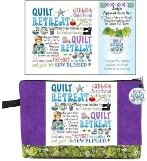Jody Houghton Designs Zipper Pouch Set Quilt Retreat Joy Bags, Totes, Purses, & Accessories, None