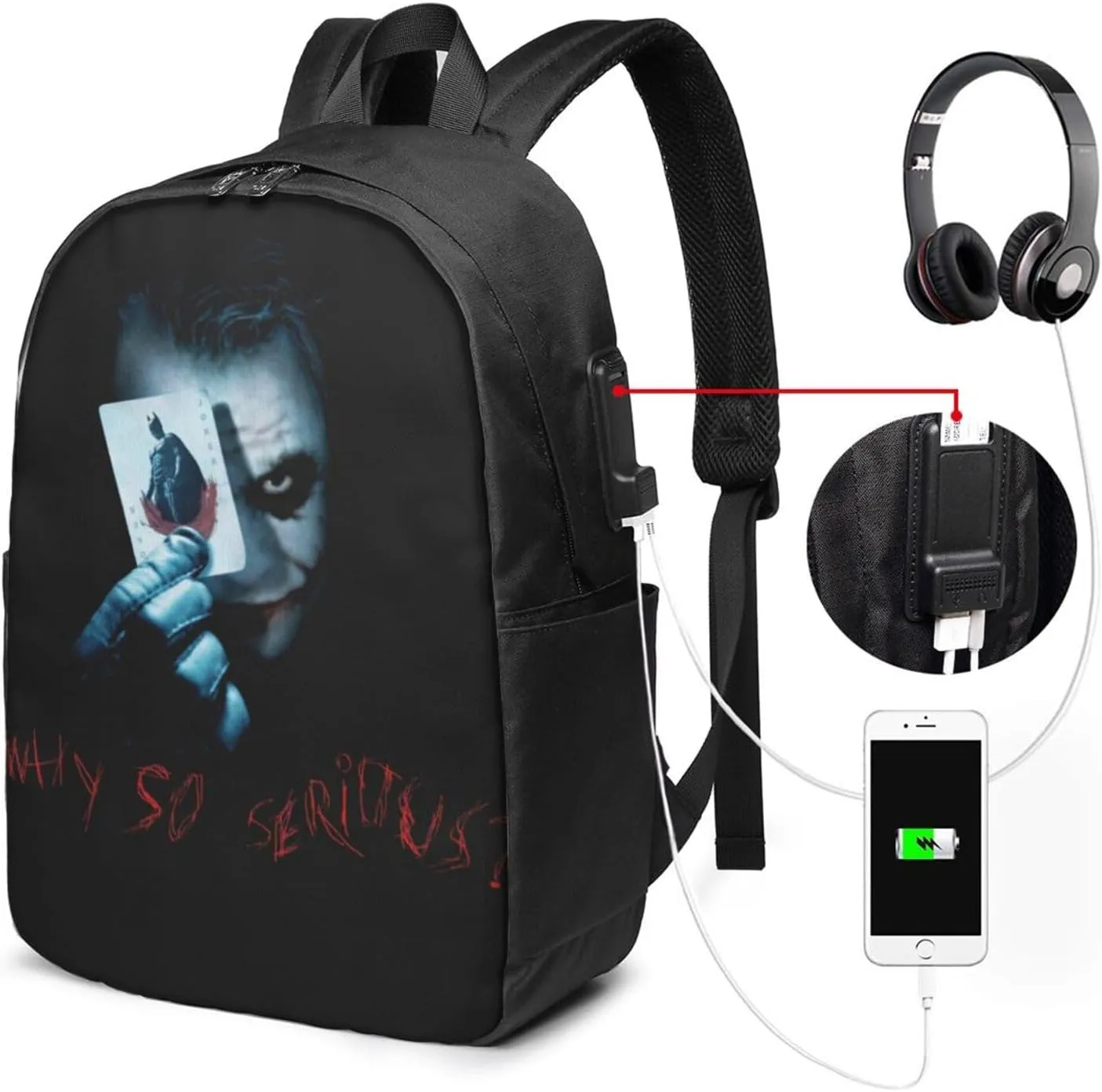 Joker Laptop Backpack Sports Backpack singer Travel Backpack Classic Backpack With USB port