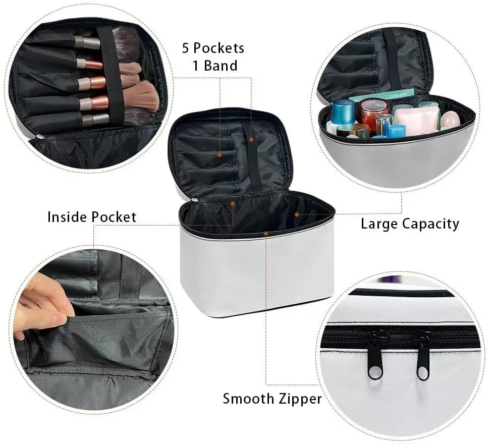 JoyLamoria Chicken Floral Toiletry Bag Case Durable Cosmetic Bag Makeup Box Zipper Pouch