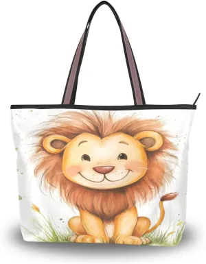 JSTEL Tote Bag for Women with Zipper,Polyester Tote Purse Holiday Tote Bag Work Handbag Women Gift