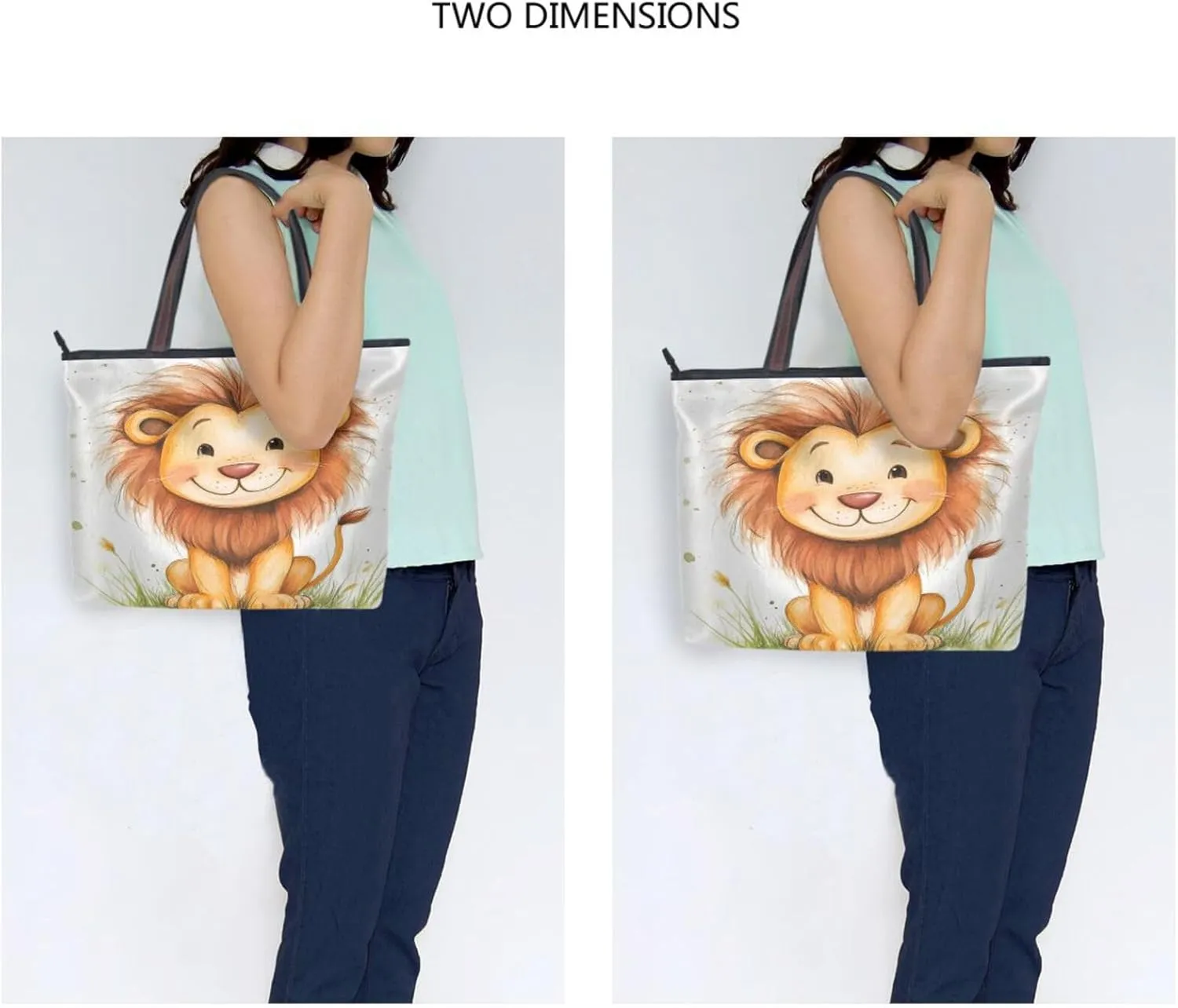 JSTEL Tote Bag for Women with Zipper,Polyester Tote Purse Holiday Tote Bag Work Handbag Women Gift