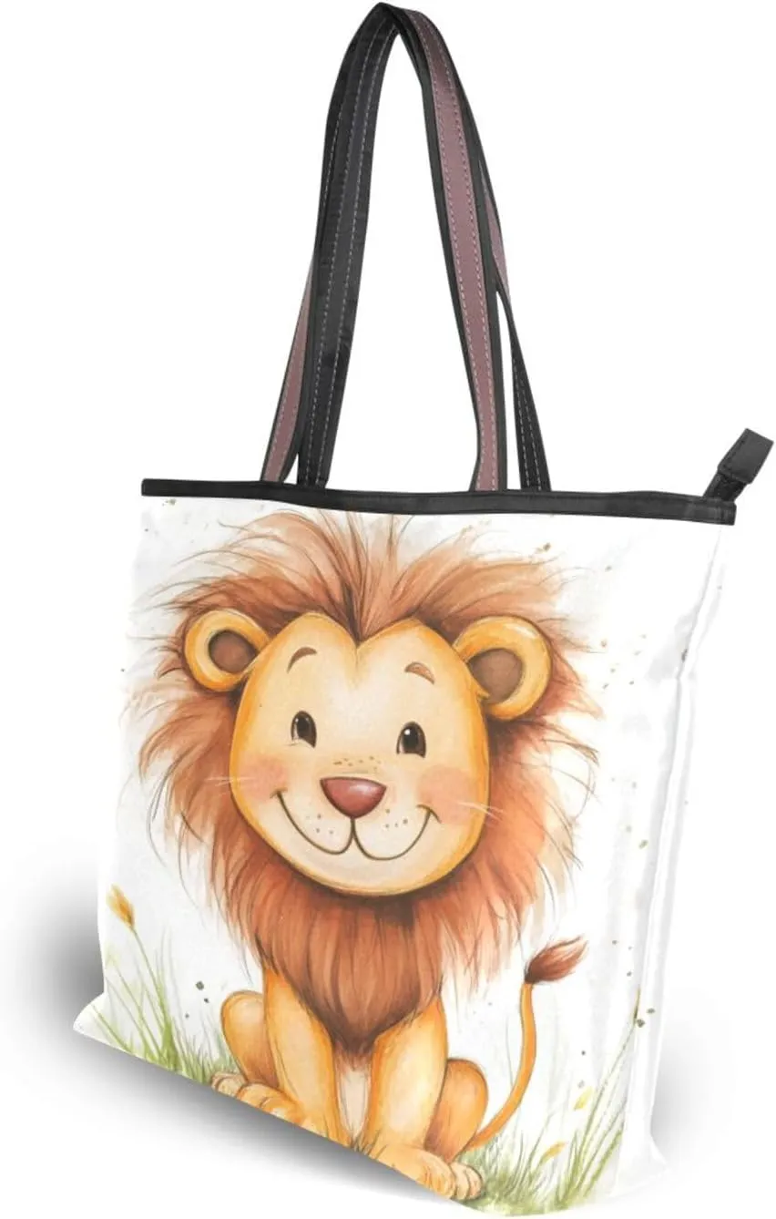 JSTEL Tote Bag for Women with Zipper,Polyester Tote Purse Holiday Tote Bag Work Handbag Women Gift