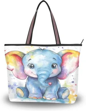 JSTEL Tote Bag for Women with Zipper,Polyester Tote Purse Holiday Tote Bag Work Handbag Women Gift