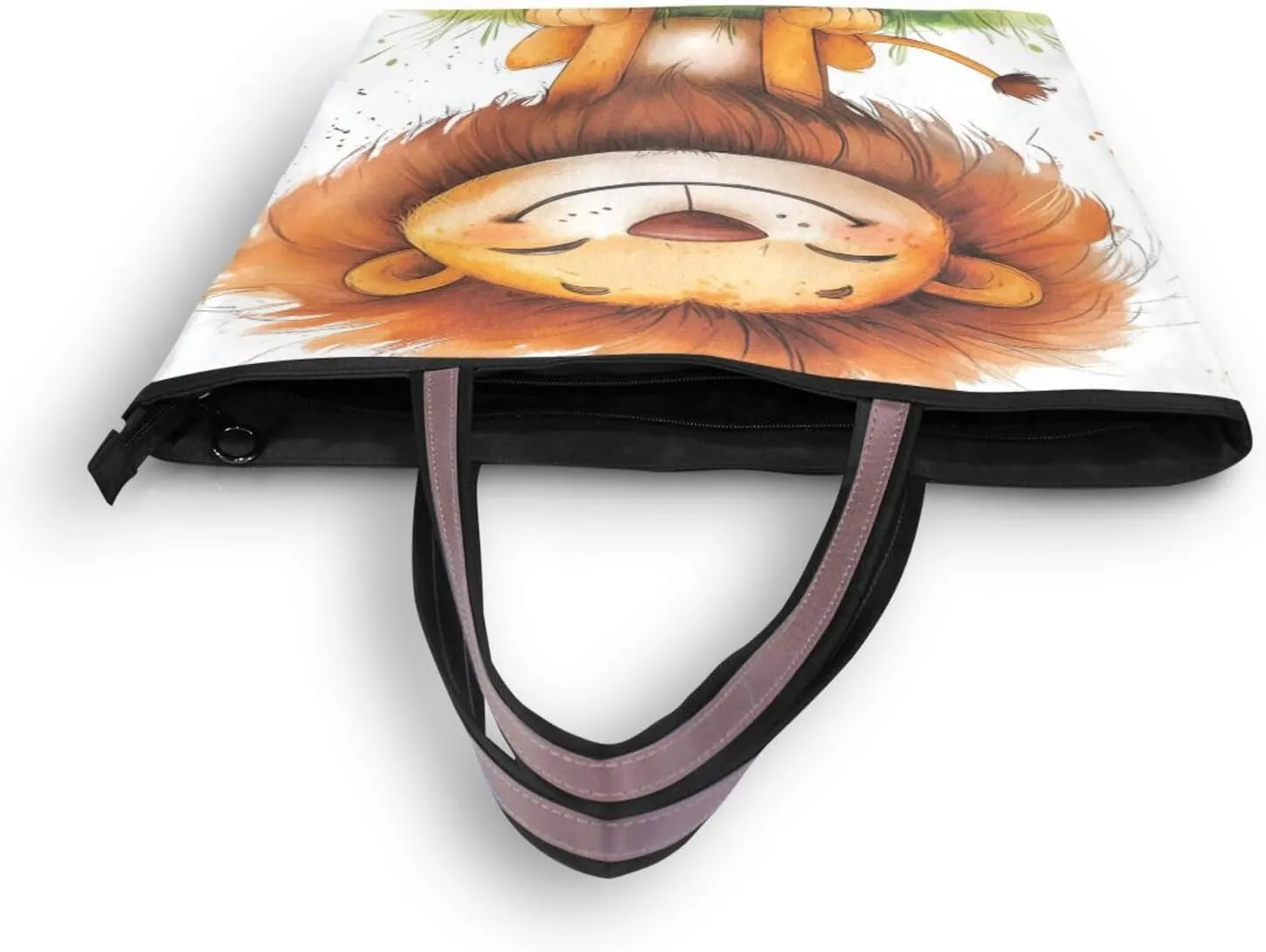 JSTEL Tote Bag for Women with Zipper,Polyester Tote Purse Holiday Tote Bag Work Handbag Women Gift