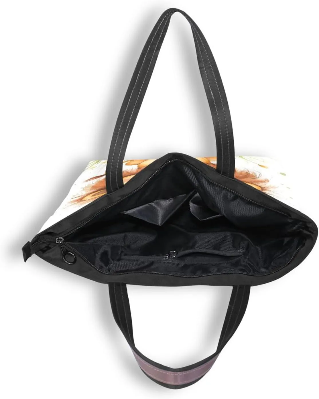 JSTEL Tote Bag for Women with Zipper,Polyester Tote Purse Holiday Tote Bag Work Handbag Women Gift