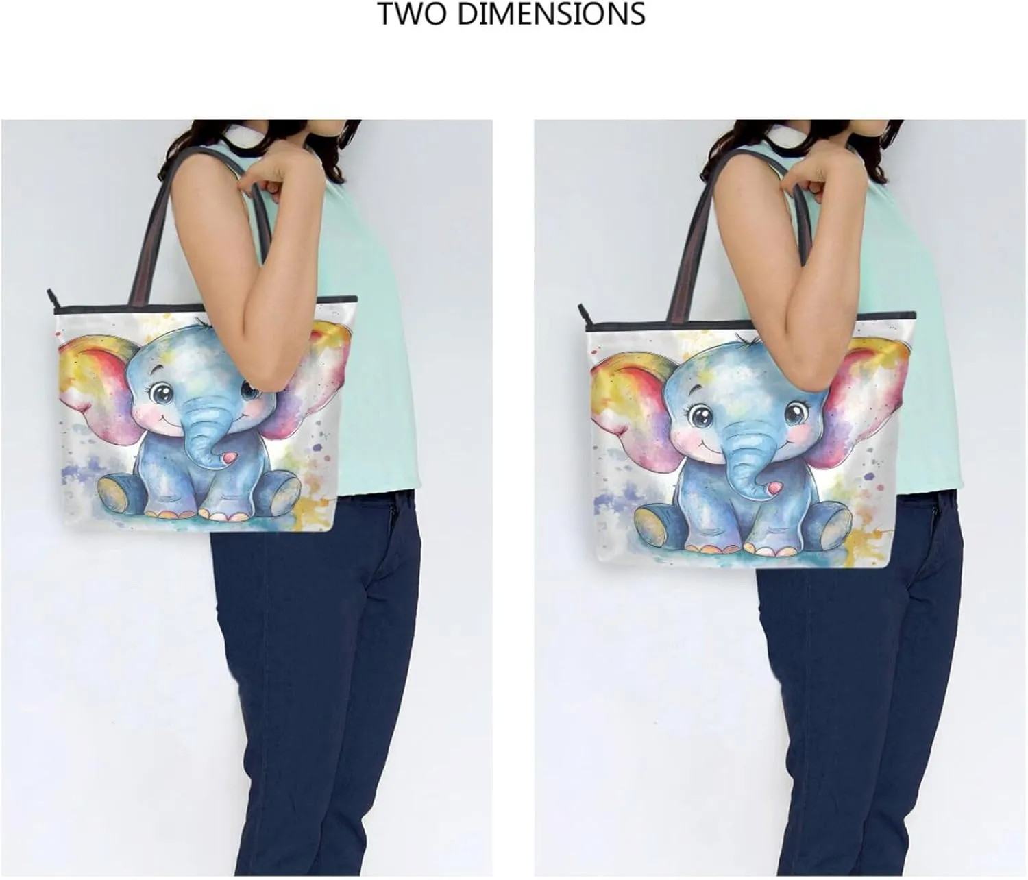 JSTEL Tote Bag for Women with Zipper,Polyester Tote Purse Holiday Tote Bag Work Handbag Women Gift