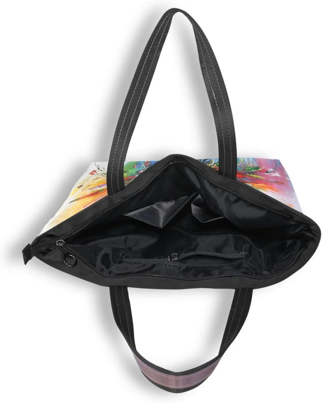 JSTEL Tote Bag for Women with Zipper,Polyester Tote Purse Holiday Tote Bag Work Handbag Women Gift