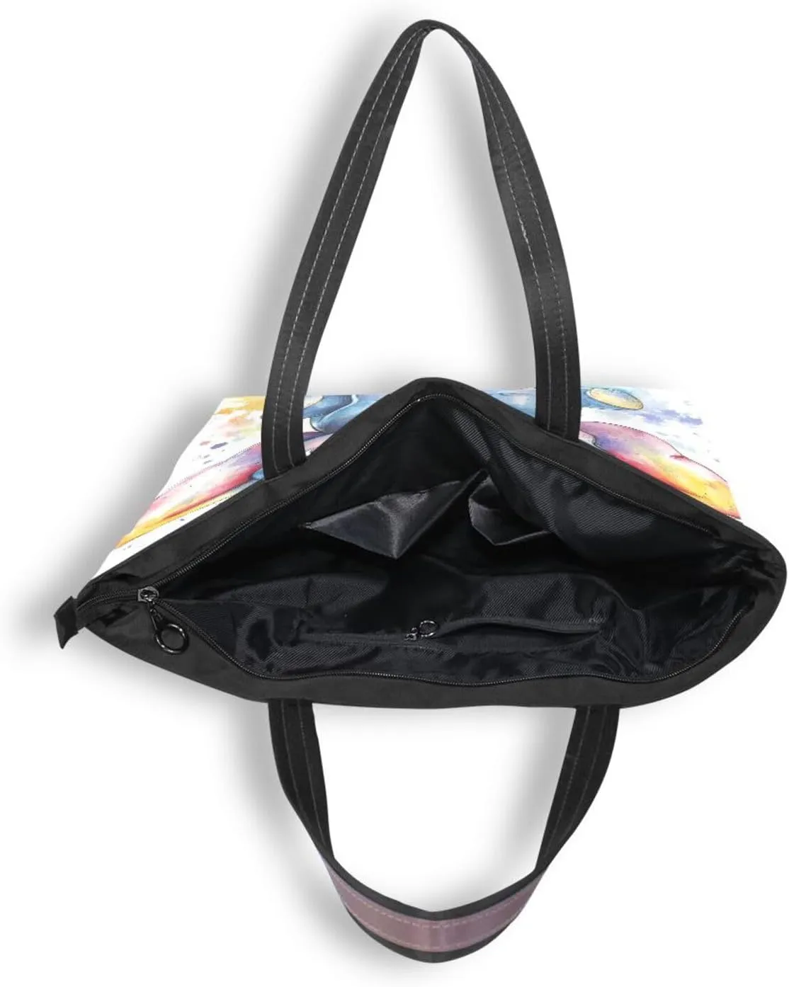 JSTEL Tote Bag for Women with Zipper,Polyester Tote Purse Holiday Tote Bag Work Handbag Women Gift