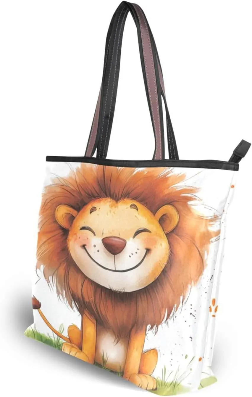JSTEL Tote Bag for Women with Zipper,Polyester Tote Purse Holiday Tote Bag Work Handbag Women Gift