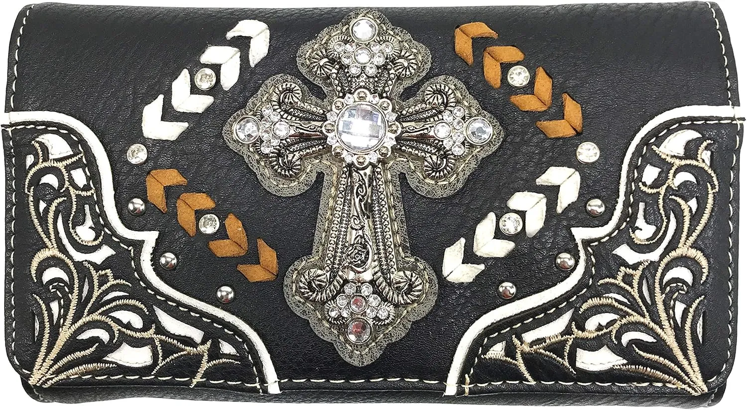 Justin West Trendy Western Cross Rhinestone Conceal Carry Women Backpack Purse