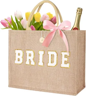 JUSTOTRY Bride Bag - Bride to Be Gifts Personalized for Bachelorette Party Bridal Shower Wedding Honeymoon Gift Bag
