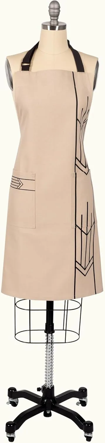 KAF Home Frank Lloyd Wright Unisex Kitchen Cooking Apron 32 x 28-Inch 100-Percent Cotton, Tie Waist and Adjustable Neck Strap