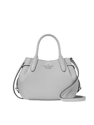 Kate Spade Dumpling Pebbled Leather Mini Triple Compartment Satchel Mountain Grey