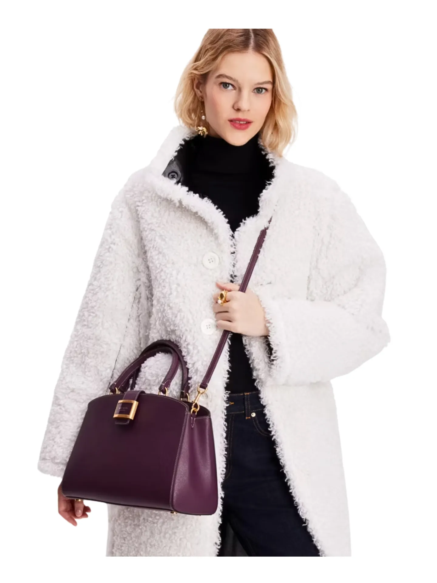 Kate Spade Katy Satchel Bag Deep Cherry
