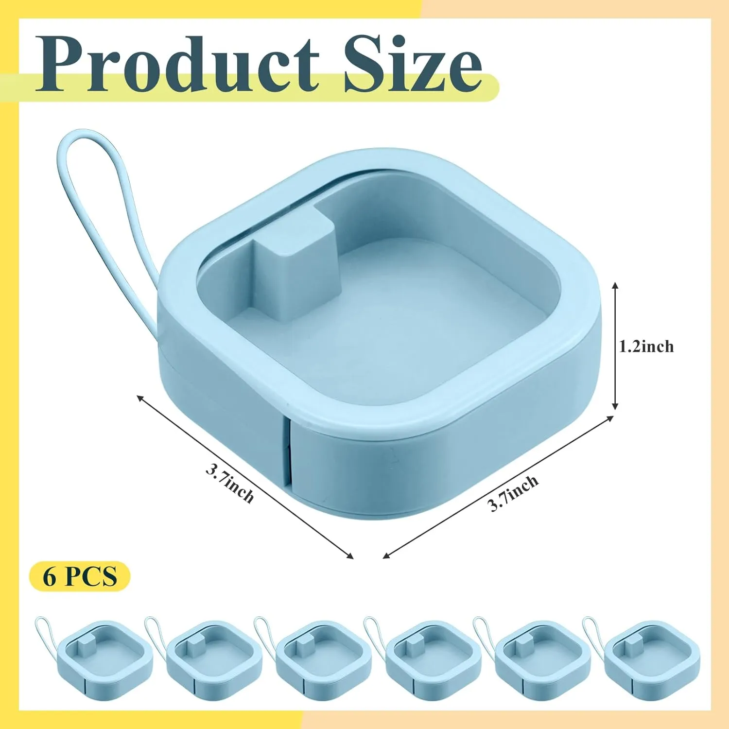 Kathfly 6 Pcs Hair Tie Container Dispenser Organizer Hair Tie Holder Travel Portable Bobby Pin Holder Cotton Swabs Dispenser Women Bathroom Storage Accessory(Blue)
