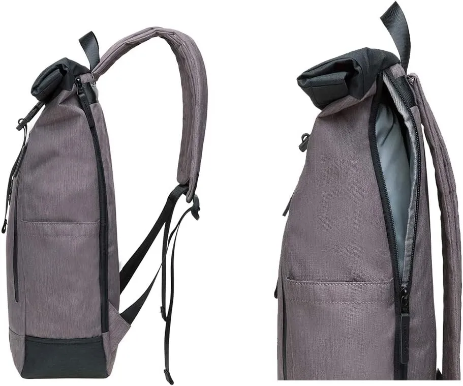 KAUKKO Large Multipurpose Water-Repellent Backpack Satchel for Hiking Camping Travel with Laptop Compartment (04-2-Blackgrey)