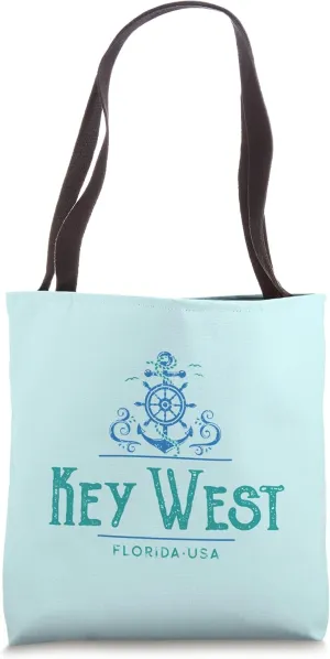 Key West Florida Nautical Design Tote Bag