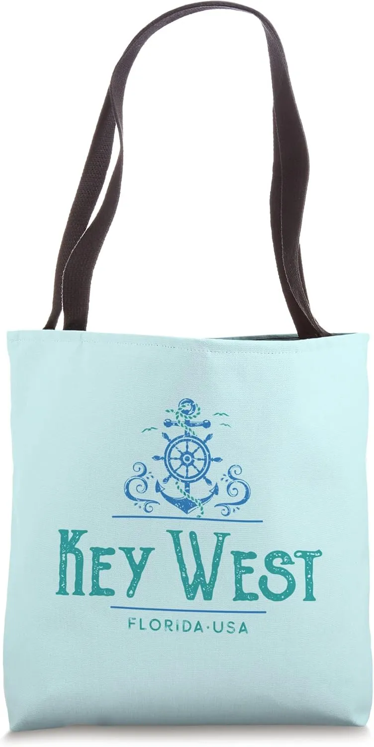 Key West Florida Nautical Design Tote Bag