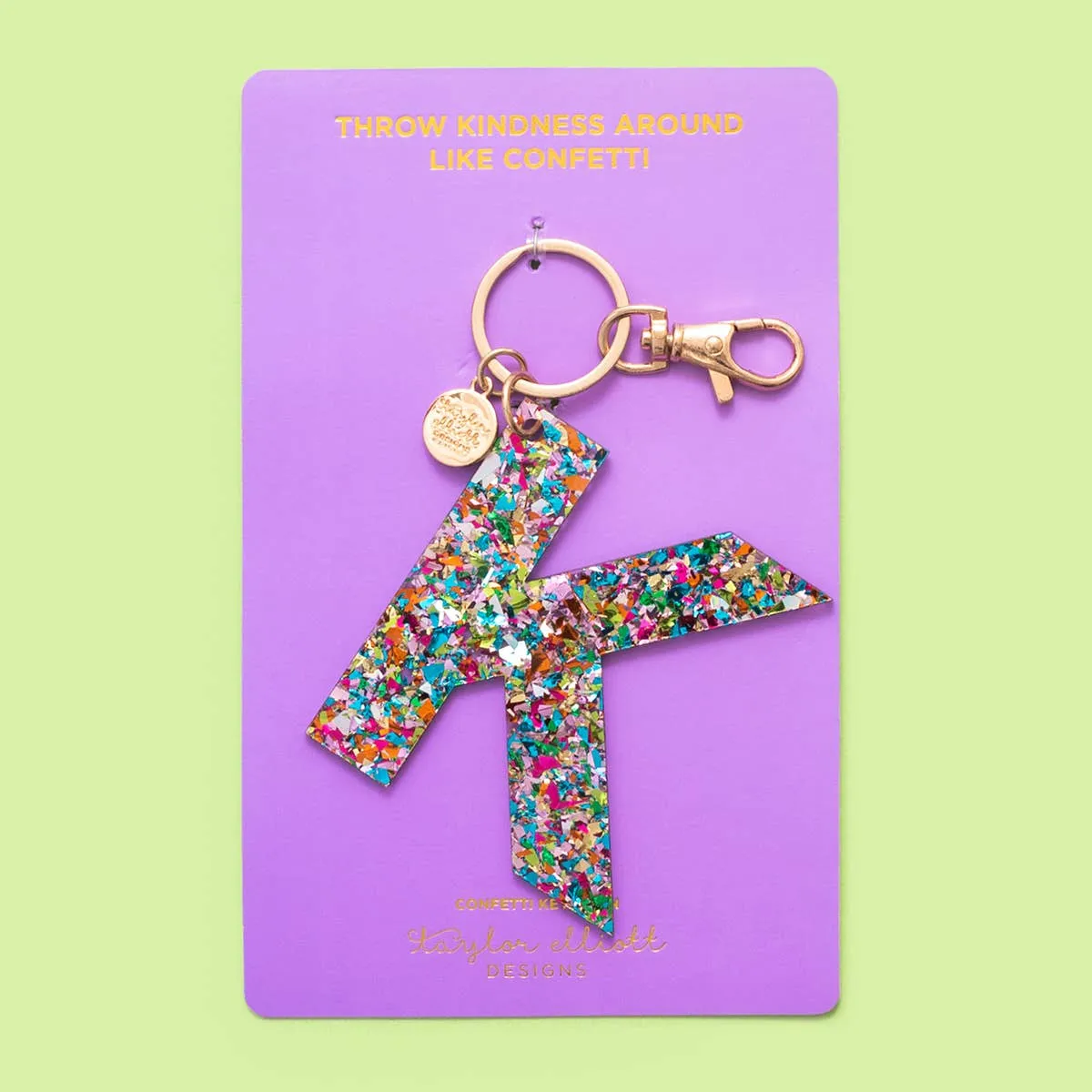 Keychains - Letters A-Z - Colorful Confetti - Each: A