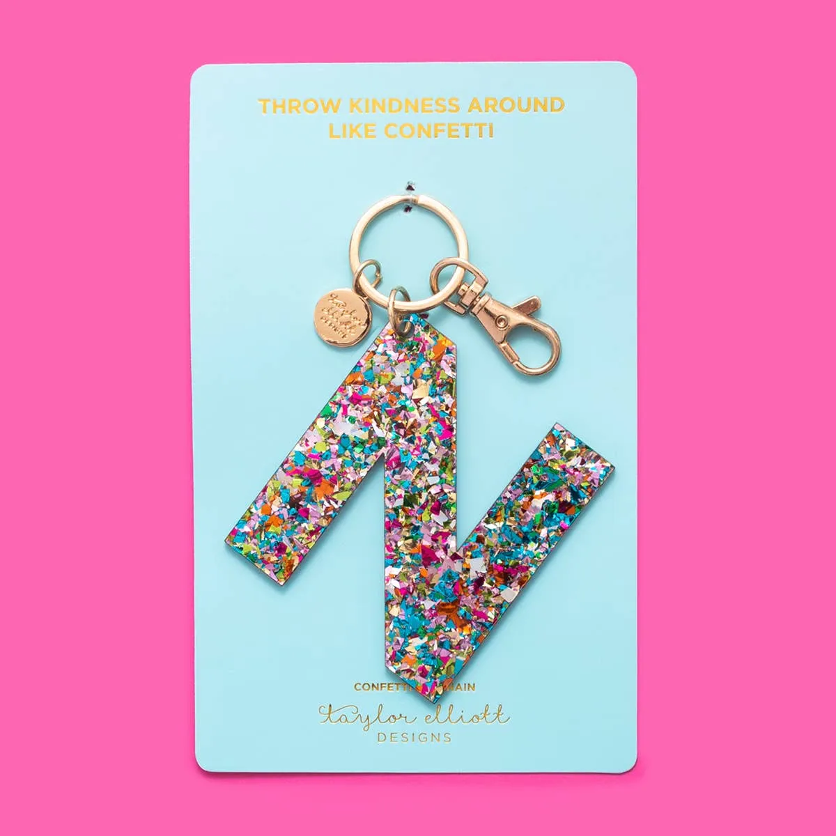 Keychains - Letters A-Z - Colorful Confetti - Each: C