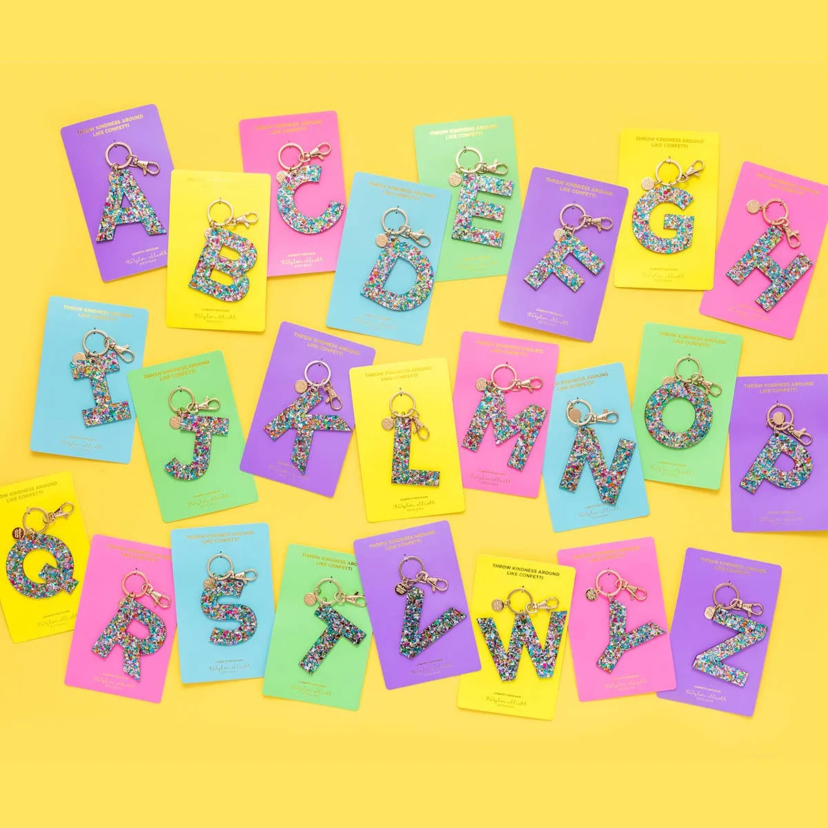 Keychains - Letters A-Z - Colorful Confetti - Each: C