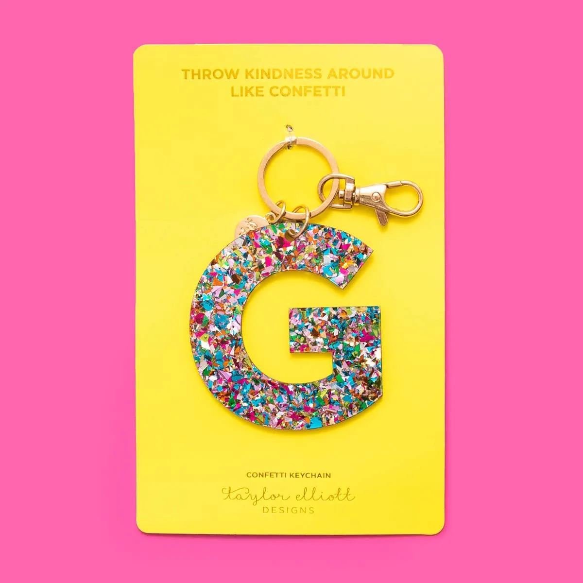Keychains - Letters A-Z - Colorful Confetti - Each: C