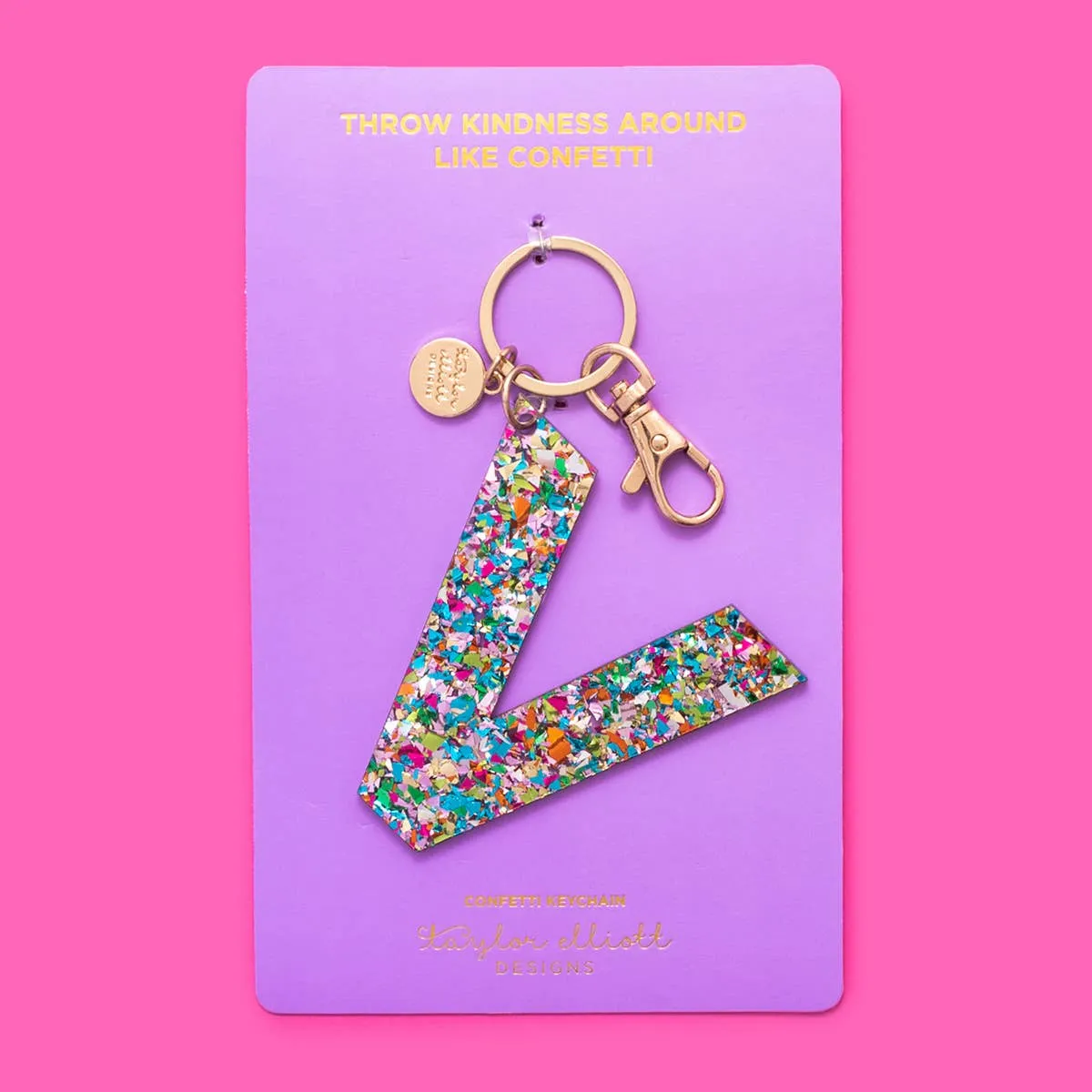 Keychains - Letters A-Z - Colorful Confetti - Each: C