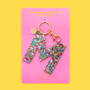 Keychains - Letters A-Z - Colorful Confetti - Each: M