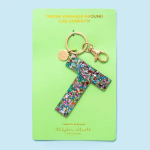 Keychains - Letters A-Z - Colorful Confetti - Each: T