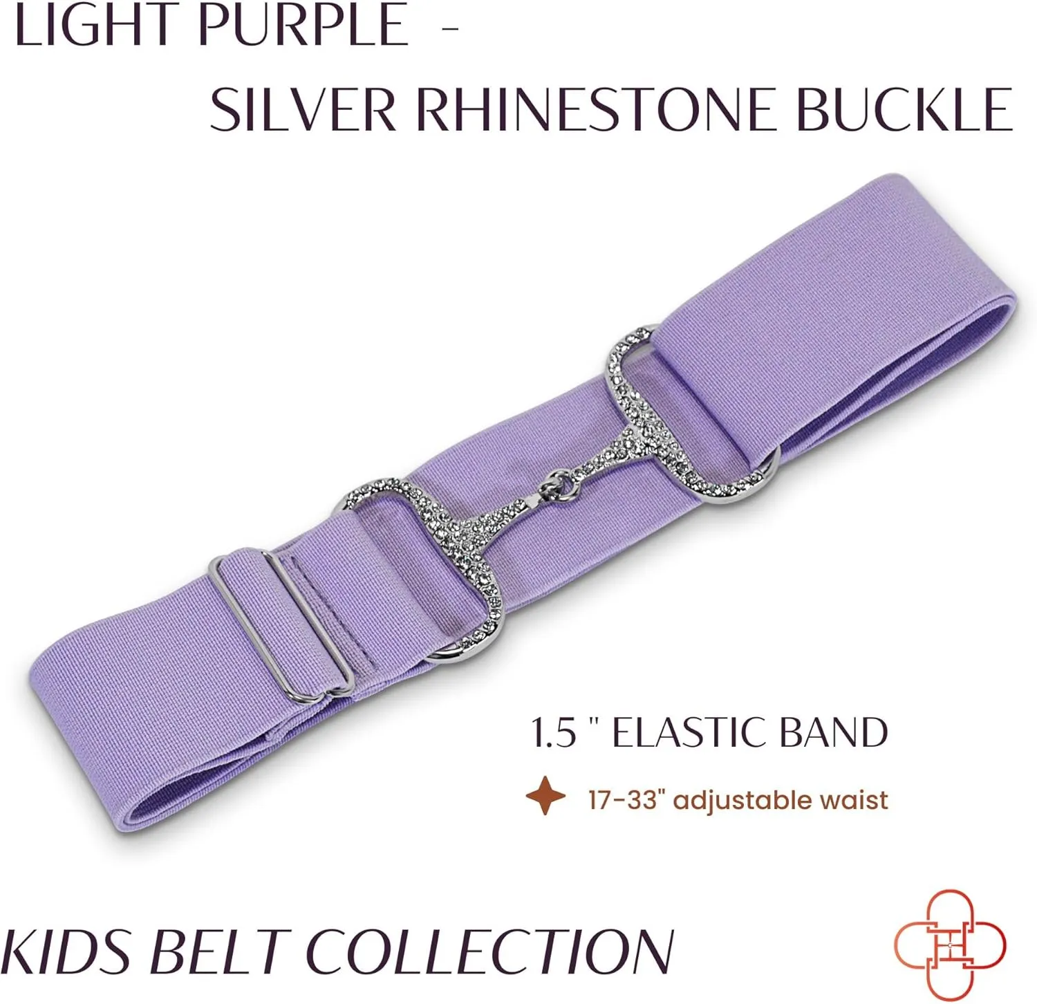 Kids 1.5 inch Equestrian Belt, Adjustable Elastic Belts for Girls, Perfect for Riding Breeches