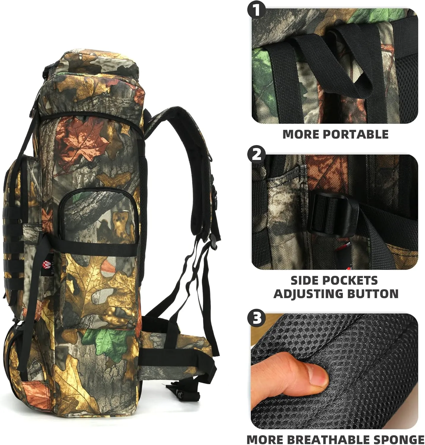 King'sGuard 70L Camping Hiking Backpack Tactical Backpack Military Molle Rucksack Backpack for Outdoor