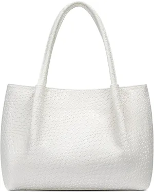 KKXIU Tote Bag for Women Vegan Leather Shoulder Purse Large Capacity Travel Bag